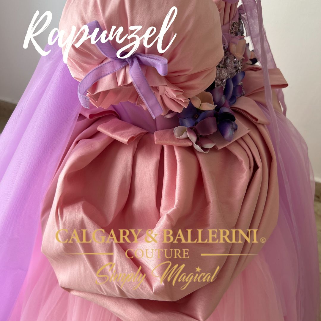 A beautiful Rapunzel dress is perfect for a girl's birthday party. Our custom made dresses are inspired by the popular Disney princess, Rapunzel. Add special touches like an embroidered Rapunzel crown and flower design to make the dress uniquely yours.