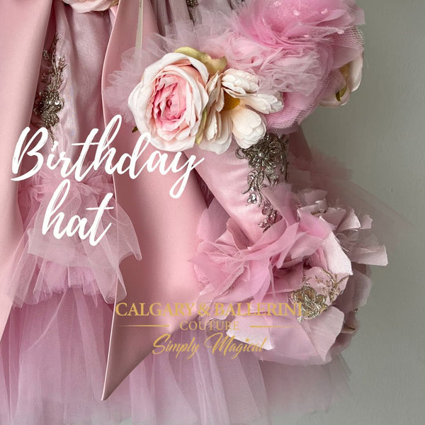 Embroidered vintage birthday party hat
