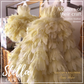 Elegant Yellow Feather Gown for Girls Aged 1 to 16 Years