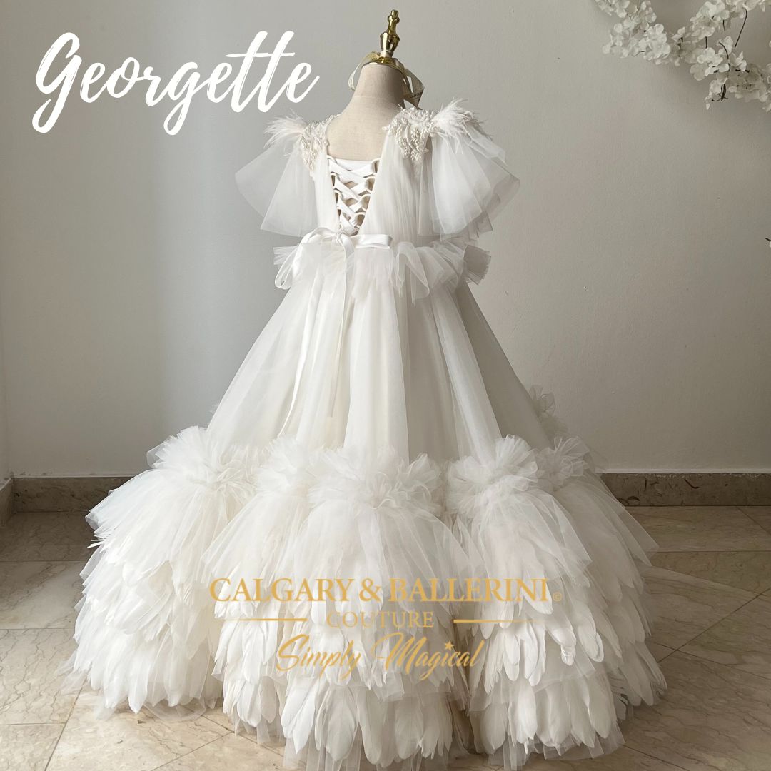 Georgette gown in color white