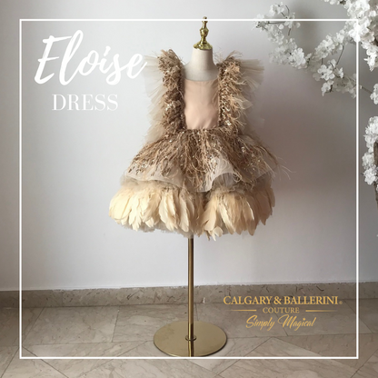 Gold Sequin Birthday Dress | Sequin and Feather Dress Age 4-16, 6 Gold Sequin Birthday Dress | Sequin and Feather Dress Age 4-16, 6