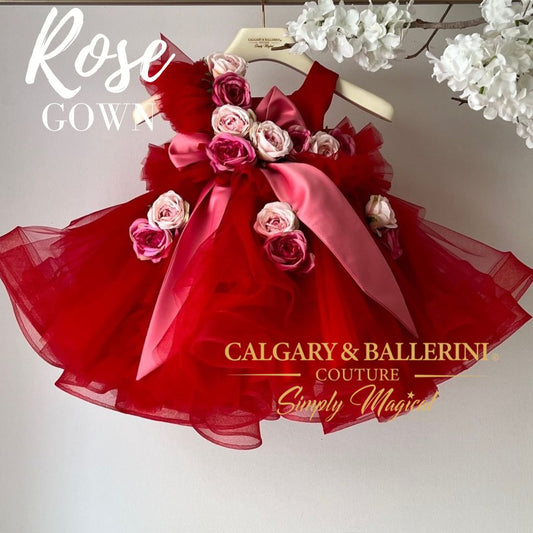 Handmade Valentine’s Day ball gown for toddlers and babies