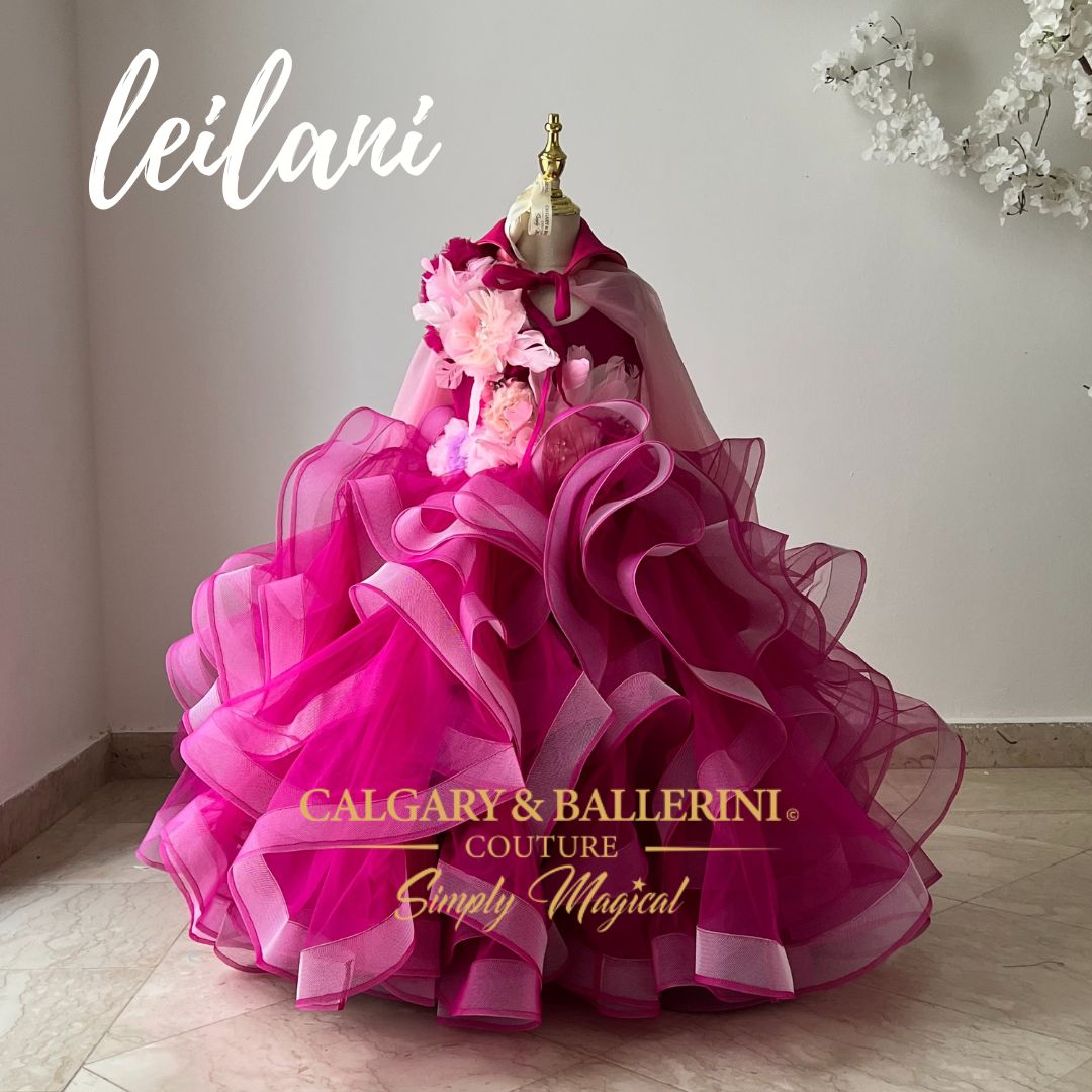 The pink Leilani gown in Cherry Blossom is a beautiful 10th birthday dress for your special girl. This pageant style dress is crafted with pink tulle, over 200 yards of horse hair braid, and hand made pink flowers and feathers. Get free shipping today on orders over $50.