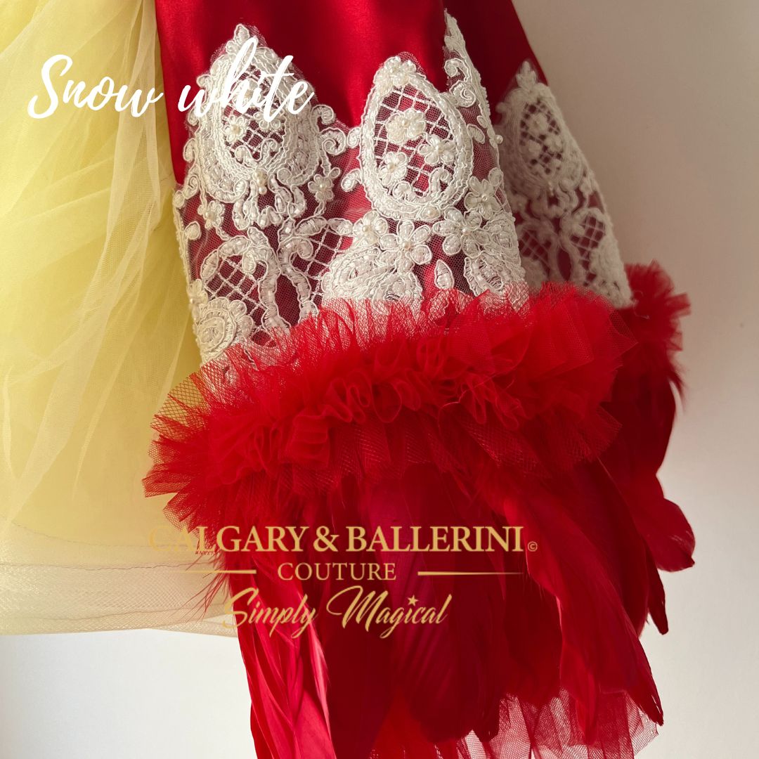 Buy Snow White Artisan Gown with Cape | 10-Day Priority Shipping & All Duties