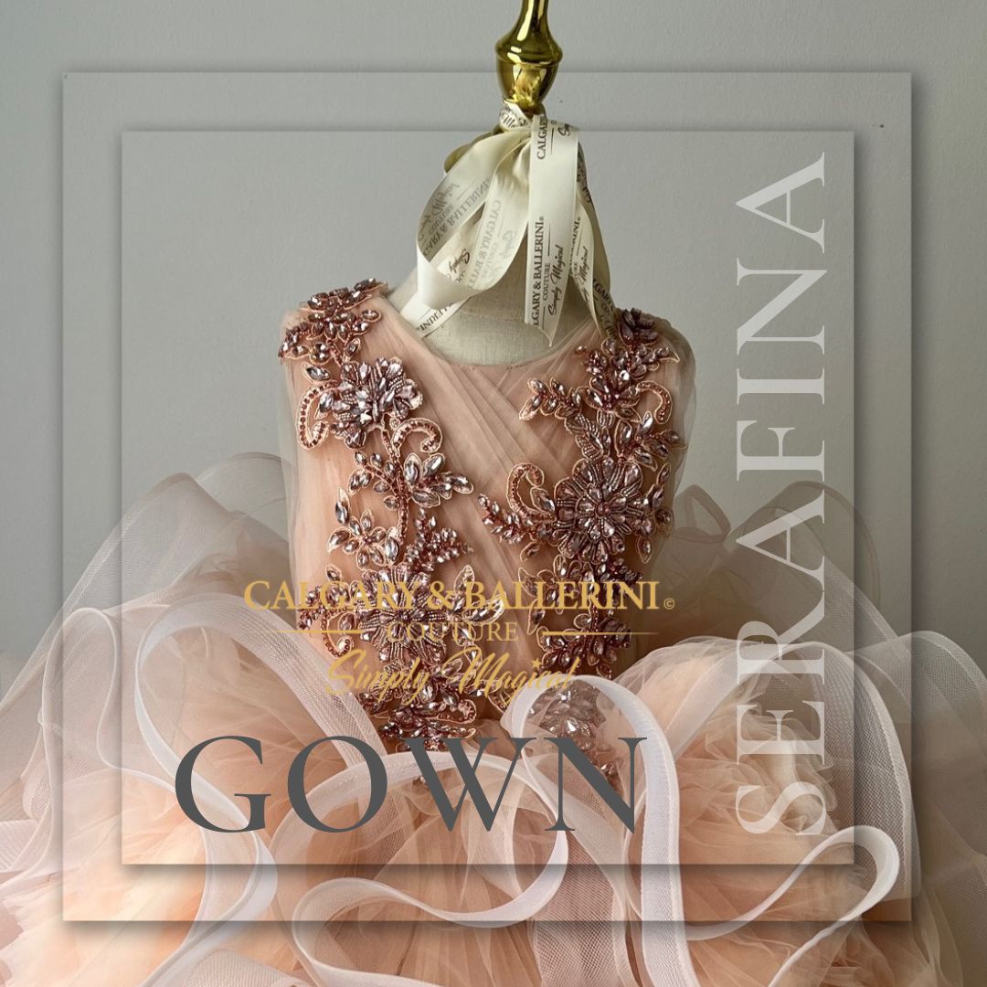Flower Girl Dress Serafina peach blush  | Serafina Gown