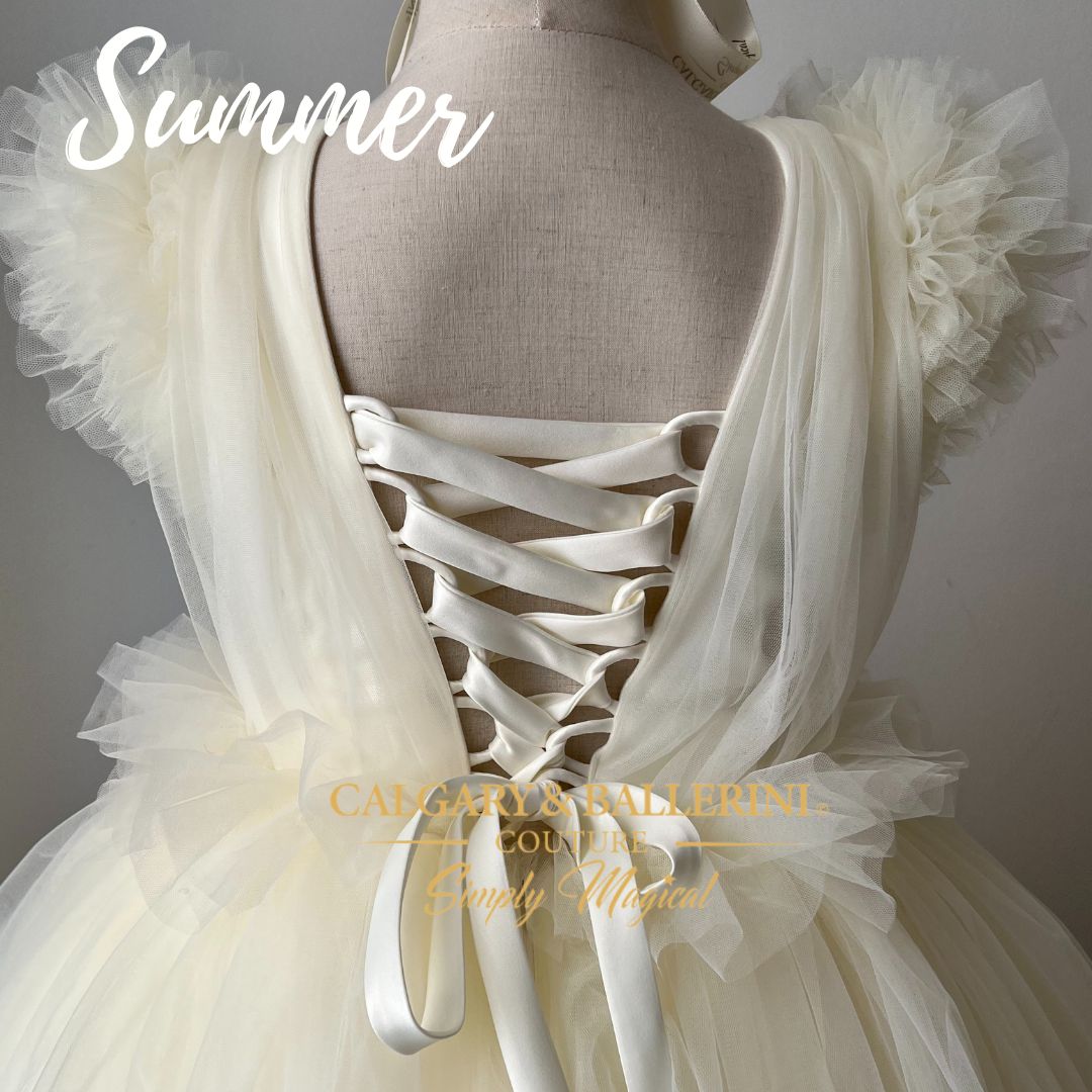summer tulle flower girl wedding dress