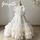White first communion dress with lace cape